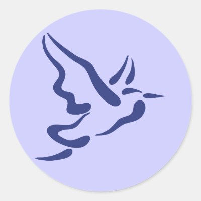 Stylized Heron in Flight Classic Round Sticker