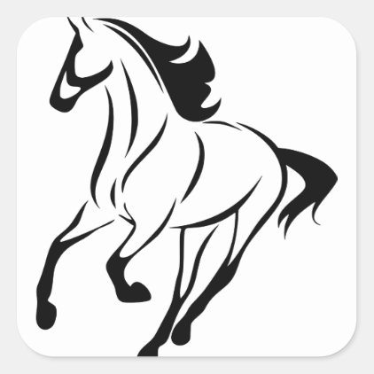 Stylized Horse Square Sticker