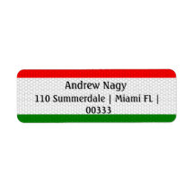 Stylized Hungary Flag Return Address Label