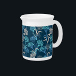 Stylized Hydrangea Floral Pattern - Elegant Blue Beverage Pitcher<br><div class="desc">Bring the beauty of nature indoors with our elegant navy blue home decor featuring a stylized hydrangea floral pattern. This unique design captures the charm of hydrangea flowers in a sophisticated style, perfect for enhancing any room. Whether you're looking to decorate your living room, bedroom, or office, this floral pattern...</div>