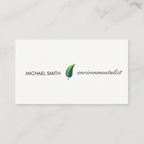 Stylized Icon Leaf Business Card