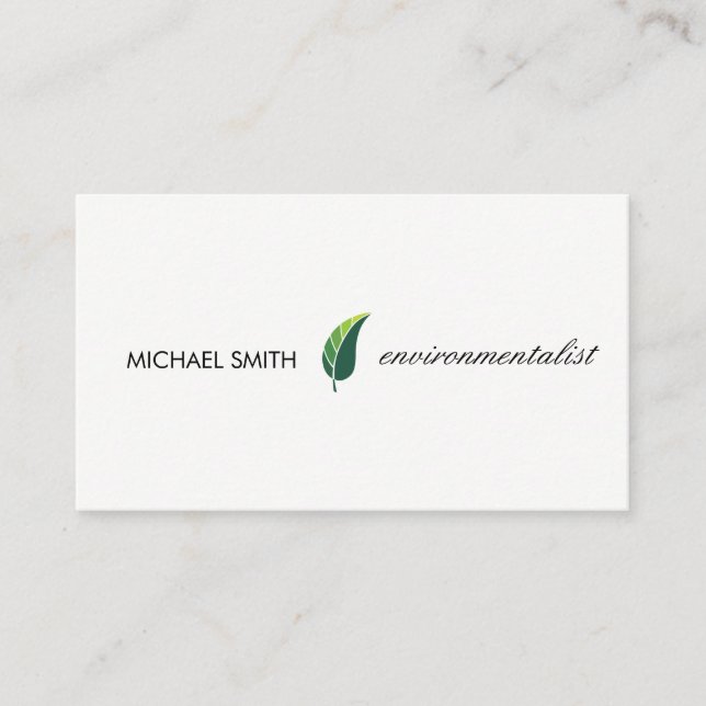 Stylized Icon (Leaf) Business Card (Front)