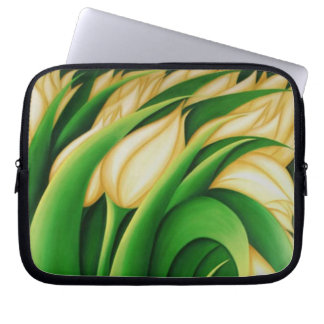 Stylized Illuminating Yellow Tulips Laptop Sleeve