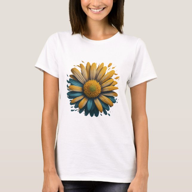  stylized image of a blooming daisy,  T-Shirt (Front)