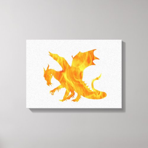 Stylized image of Dragon in flame Canvas Print