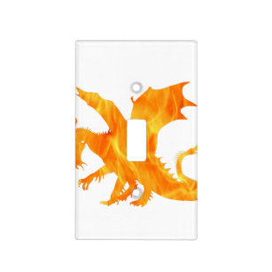 Stylized image of Dragon in flame Light Switch Cover