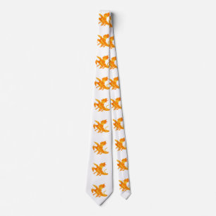 Stylized image of Dragon in flame Neck Tie