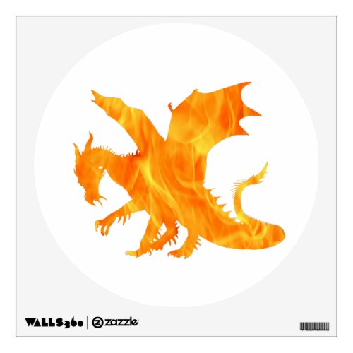 Stylized image of Dragon in flame Wall Decal