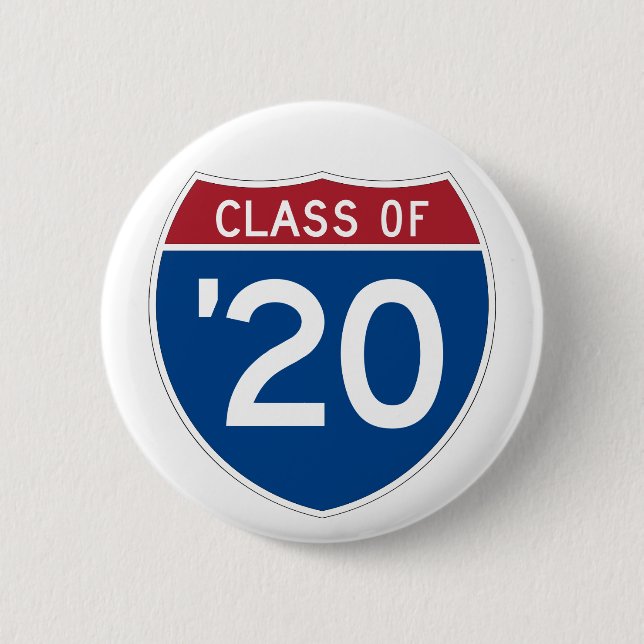 Stylized Interstate sign | Class of 2020 Button (Front)