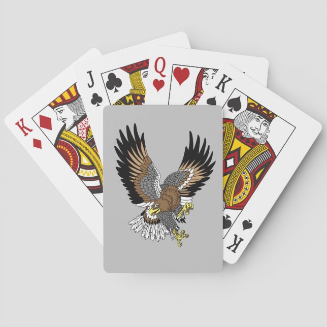 stylized Japanese eagle in the flight  Trucker Hat Poker Cards (Back)