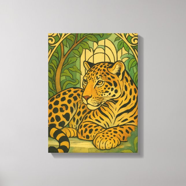 Stylized Jungle Elegance Canvas Print (Front)
