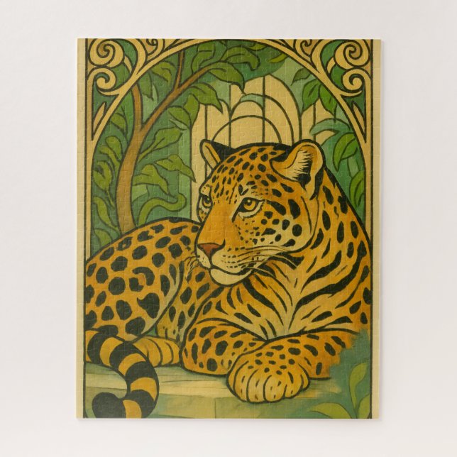 Stylized Jungle Elegance Jigsaw Puzzle (Vertical)