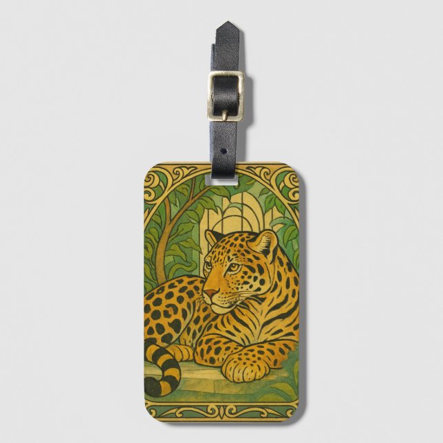 Stylized Jungle Elegance Luggage Tag (Front Vertical)