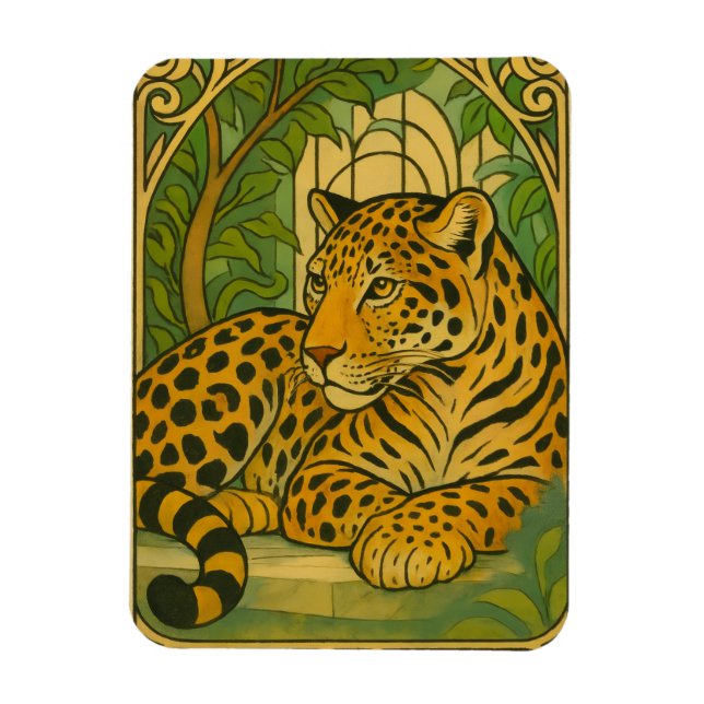 Stylized Jungle Elegance Magnet (Vertical)