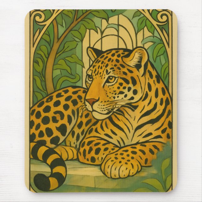Stylized Jungle Elegance Mouse Pad (Front)