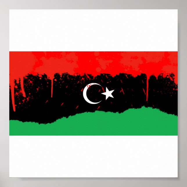 Stylized Kingdom of Libya Flag Poster (Front)