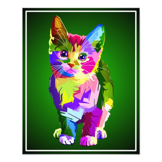 Stylized Kitten Prismatic Design-32345 Photo Print (Front)