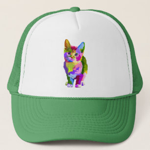 Stylized Kitten Prismatic Design-32345 Trucker Hat