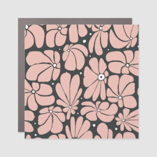 Stylized large blossoms, seamless floral pattern. car magnet