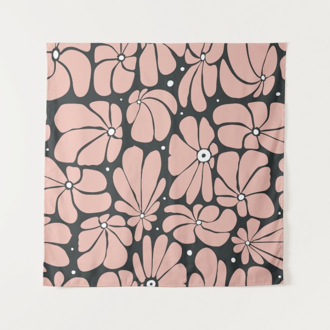 Stylized large blossoms, seamless floral pattern. tapestry (Front)