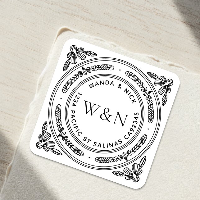 Stylized Leaf Return Address Labels - Custom (Creator Uploaded)