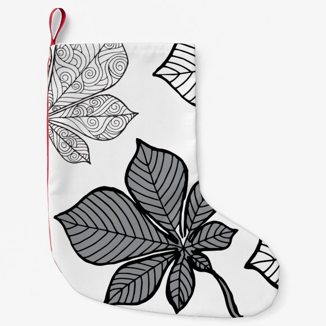 Stylized leaves 2 small christmas stocking (Front)