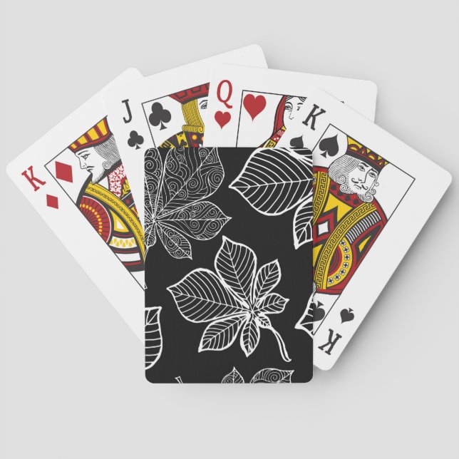 Stylized leaves 3 poker cards (Back)