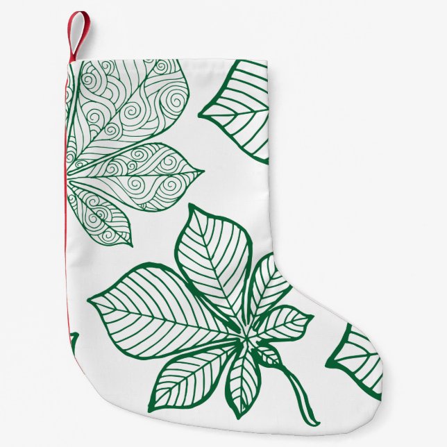 Stylized leaves 5 small christmas stocking (Front)
