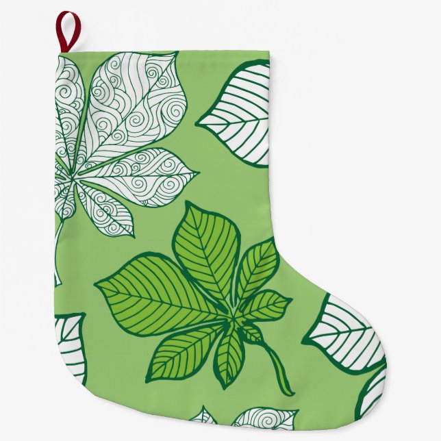Stylized leaves 6 large christmas stocking (Front)