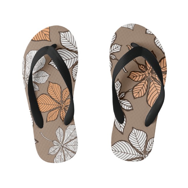 Stylized leaves 7 kid's flip flops (Footbed)
