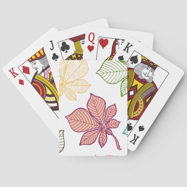 Stylized leaves 8 poker cards (Back)