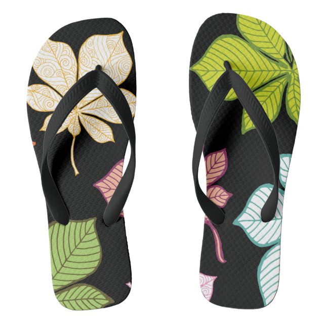 Stylized leaves 9 flip flops (Footbed)
