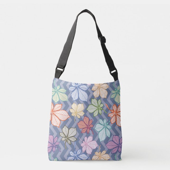 Stylized Leaves Crossbody Bag (Front)