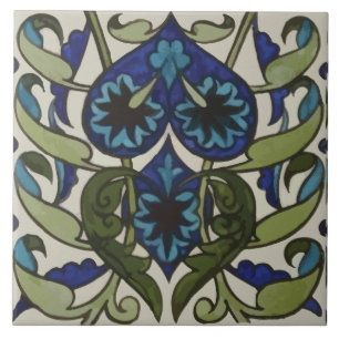 Stylized Leaves William De Morgan Ceramic Tile