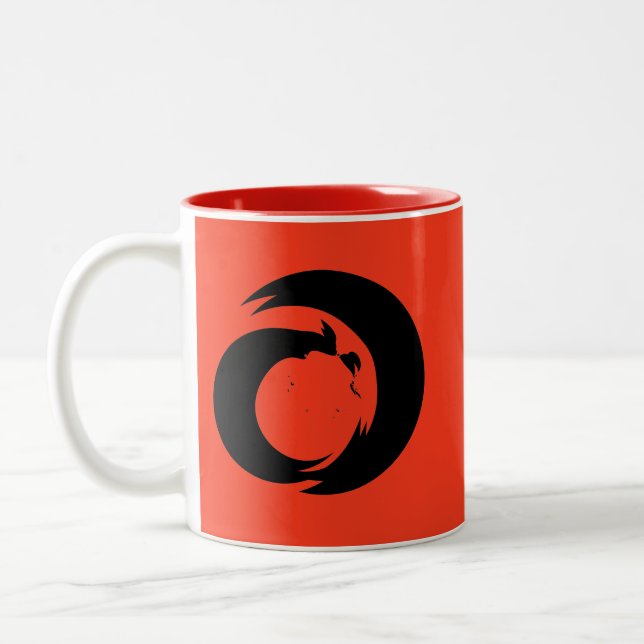 Stylized Letter "A" Monogram Fractal Modern Art Two-Tone Coffee Mug (Left)