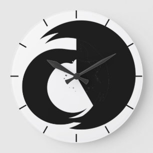 Stylized Letter "A" Monogram Modern Fractal Art Large Clock