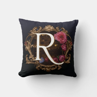  "Stylized Letters 'R' Throw Pillow