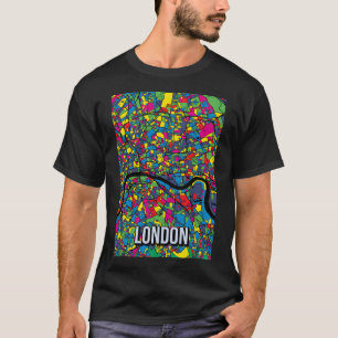 Stylized London Map Poster in Pop Art Style T-Shirt