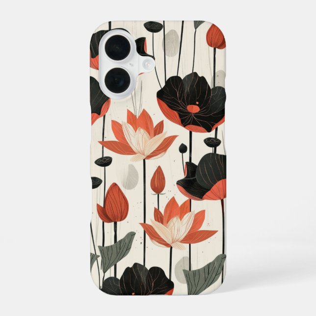 Stylized Lotus Iphone Case (Back)