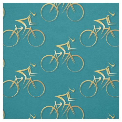 Stylized Male Bike Rider on Fabric