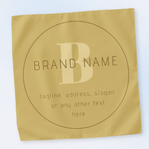 Stylized Modern Minimal Gold Return Address Bandana