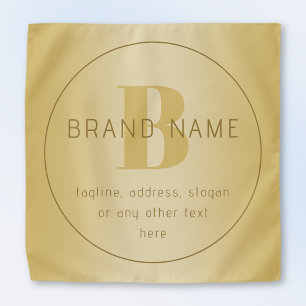 Stylized Modern Minimal Gold Return Address  Bandana