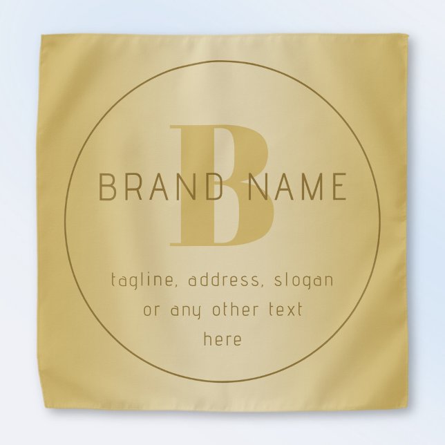 Stylized Modern Minimal Gold Return Address  Bandana (Creator Uploaded)