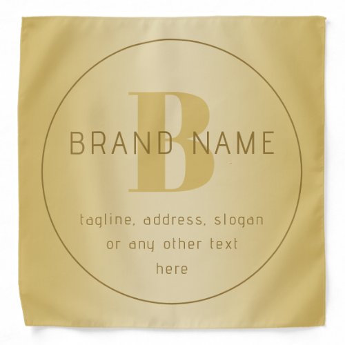 Stylized Modern Minimal Gold Return Address  Bandana