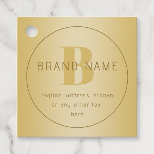 Stylized Modern Minimal Gold Return Address  Favor Tags