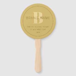 Stylized Modern Minimal Gold Return Address Hand Fan