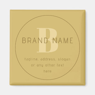 Stylized Modern Minimal Gold Return Address Magnet