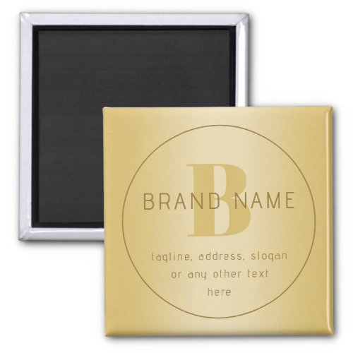 Stylized Modern Minimal Gold Return Address  Magnet