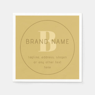 Stylized Modern Minimal Gold Return Address Napkins