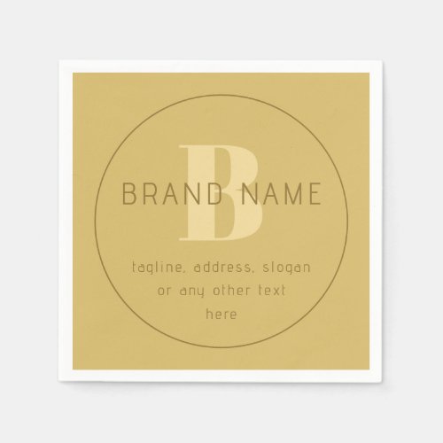 Stylized Modern Minimal Gold Return Address  Napkins